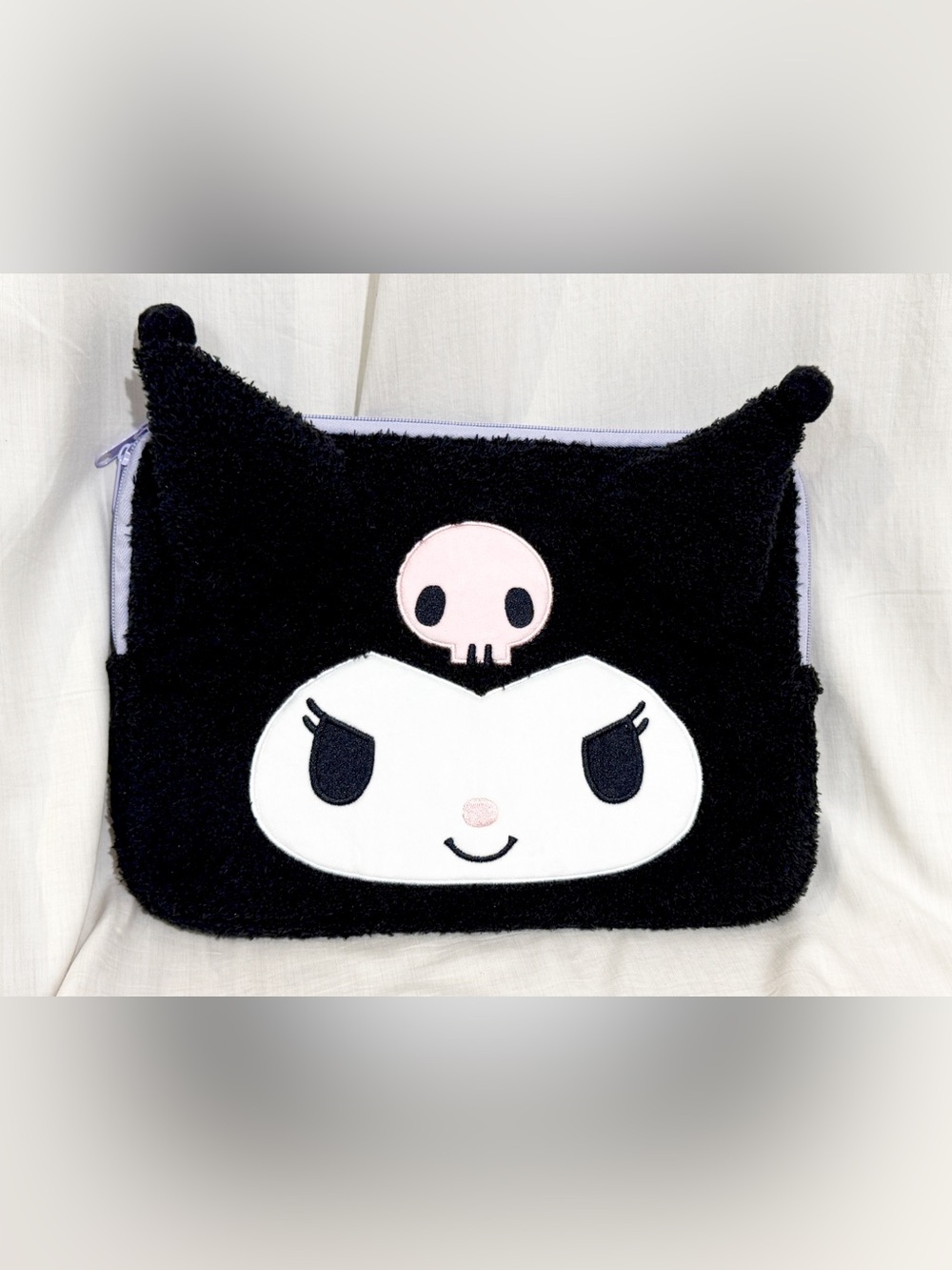 Sonix x Sanrio Kuromi Plush Laptop Sleeve 14” Black Pink